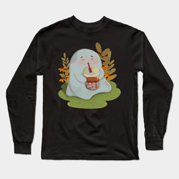 Chill Halloween With Boo Haw Long Sleeve T-Shirt by i am Cuta